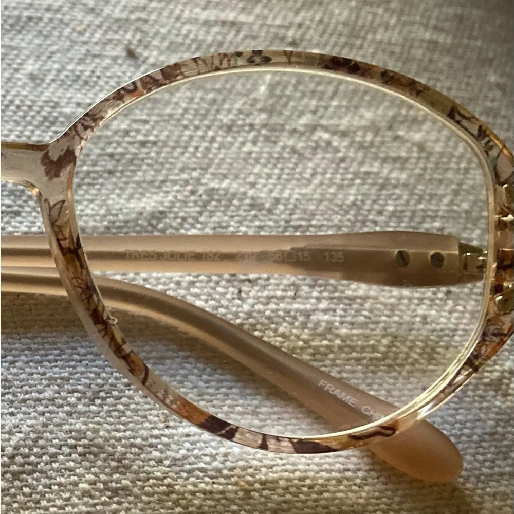 Tres Jolie Brown Floral Marchon NYC Round/Cat Eye Glasses 182 210 56 15 135